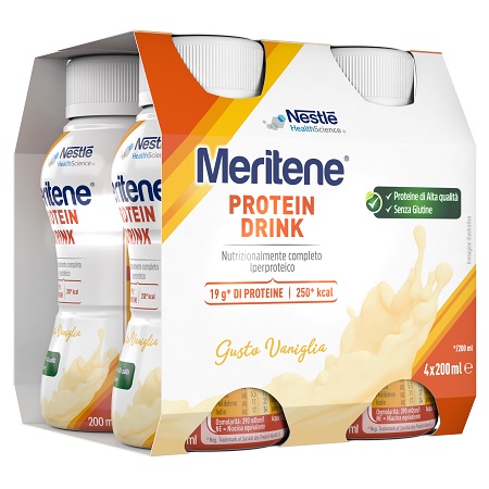 MERITENE DRINK VANIGLIA 4 PEZZI DA 200 ML - farmachicca