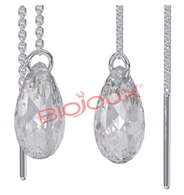 BJT330 ORECCHINO ELLA 90MM STEEL SILK - farmachicca