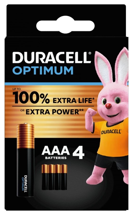 DURACELL OPTIMUM AAA B4 4 PILE BLISTER - farmachicca