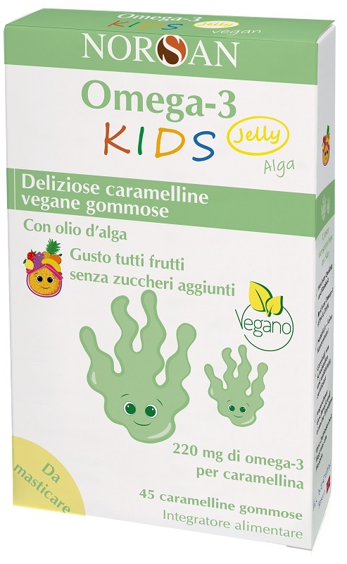 NORSAN OMEGA 3 KIDS JELLY ALGA 45 CARAMELLE GOMMOSE - farmachicca