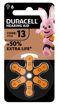DURACELL EASY TAB 13 ARANCIO BATTERIA PER APPARECCHIO ACUSTICO 6 PEZZI - farmachicca
