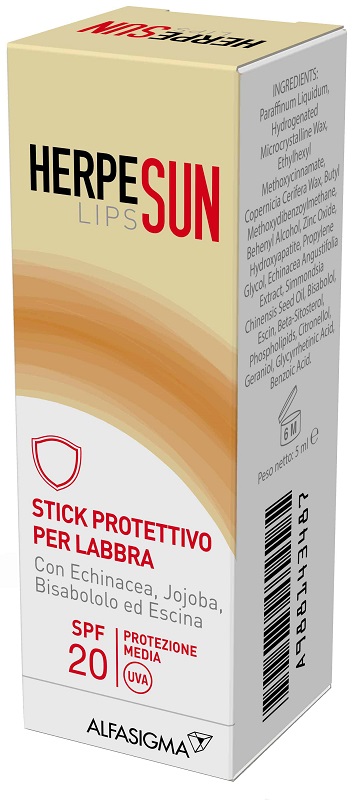 HERPESUN LIP STICK LABBRA SPF 20 5 ML - farmachicca