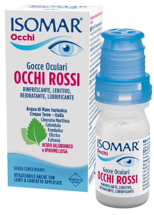ISOMAR OCCHI ROSSI GOCCE OCULARI ACIDO IALURONICO 0,20% 10 ML - farmachicca