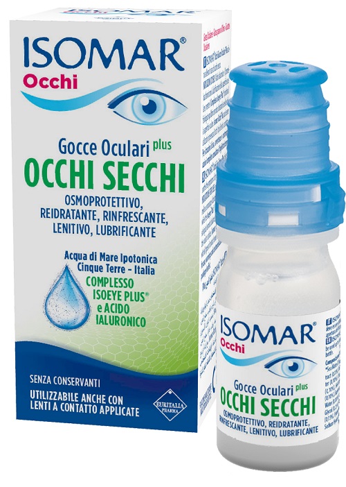 ISOMAR OCCHI SECCHI PLUS GOCCE OCULARI ACIDO IALURONICO 0,25% 10 ML - farmachicca