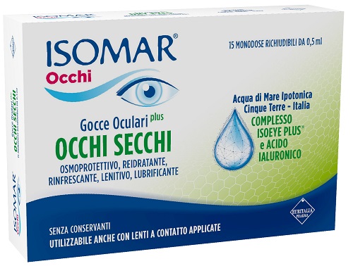 ISOMAR OCCHI SECCHI PLUS GOCCE OCULARI ACIDO IALURONICO 0,25% 15 FLACONCINI - farmachicca