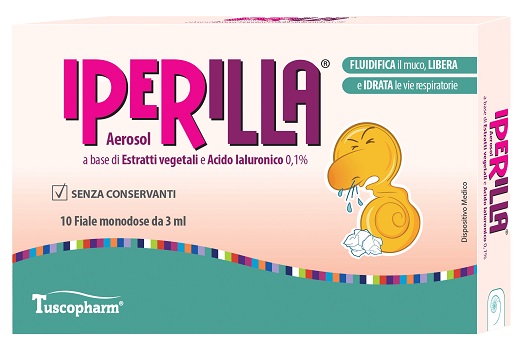 AEROSOL IPERILLA 10 FIALE MONODOSE DA 3 ML A BASE DI ESTRATTI VEGETALI E ACIDO IALURONICO 0,1% - farmachicca